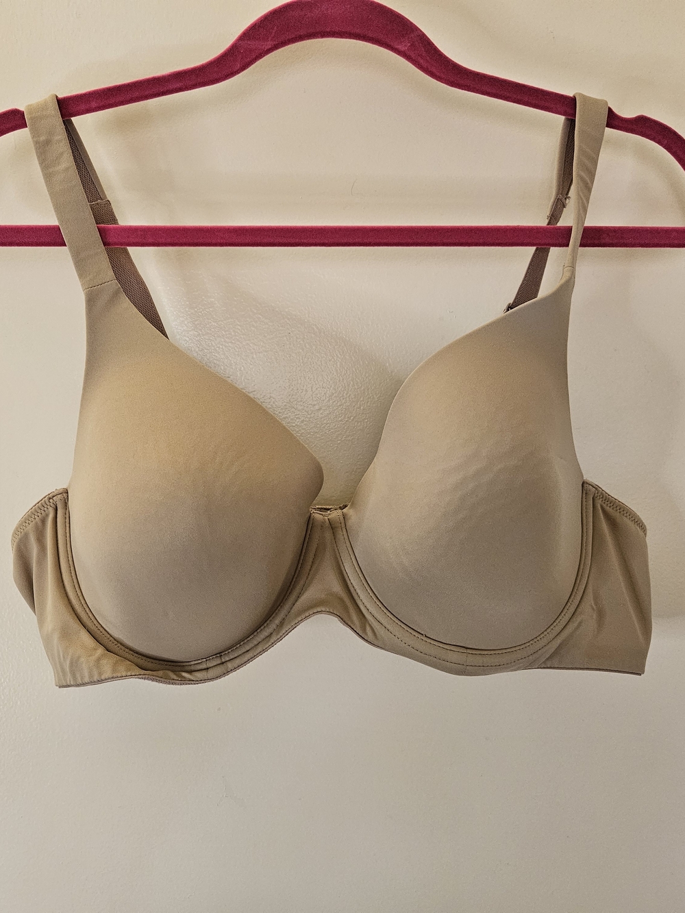 Seamless Nude T-Shirt Bra with Underwire Support, Size 42C